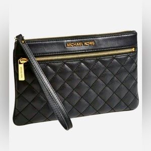 Michael Kors Quilted Black Leather Clutch